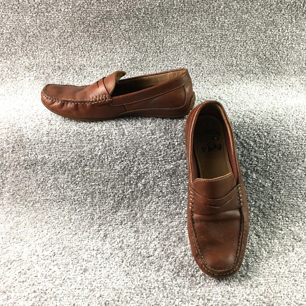 Florsheim Penny Loafers Brown Leather Slip On Driving Shoes Men's 9.5 M